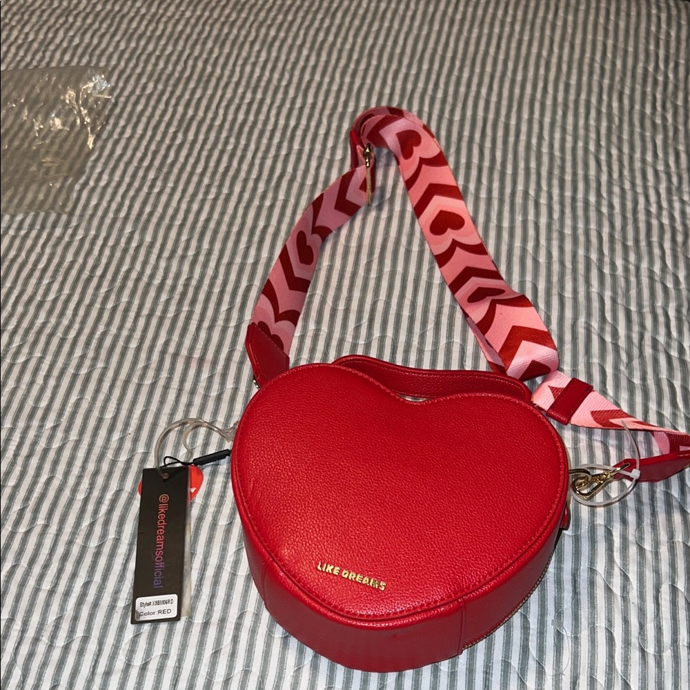 Chic Red Heart Crossbody Bag